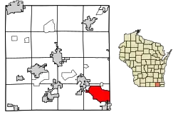 Location of Bloomfield in Walworth County, Wisconsin.