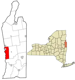 Location in Washington County and the state of New York.