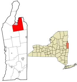 Location in Washington County and the state of New York.