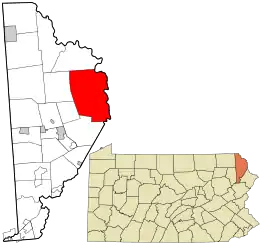 Location in Wayne County and the state of Pennsylvania.