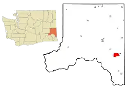 The location of Pullman in Washington