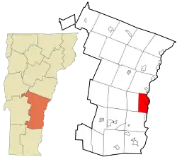 Location in Windsor County and the state of Vermont.