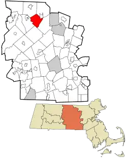 Location in Worcester County and Massachusetts.