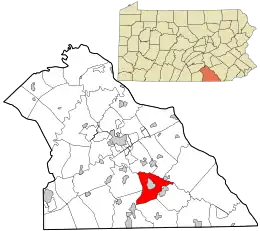 Location in York County and the state of Pennsylvania.