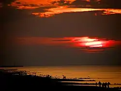 Sunset on the beach in Dziwnówek