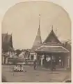 Albumen photo, "Courtyard of Wat Prayunwongsawat (1862)",  by Isidore van Kinsbergen