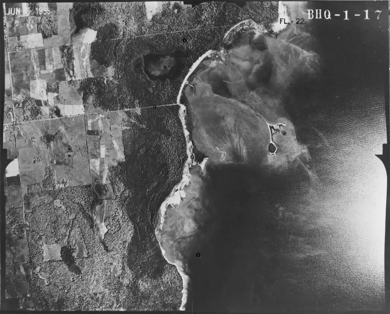 Hog Island on June 5, 1938; the average lake level for June 1938 was 176.28 meters above sea level.