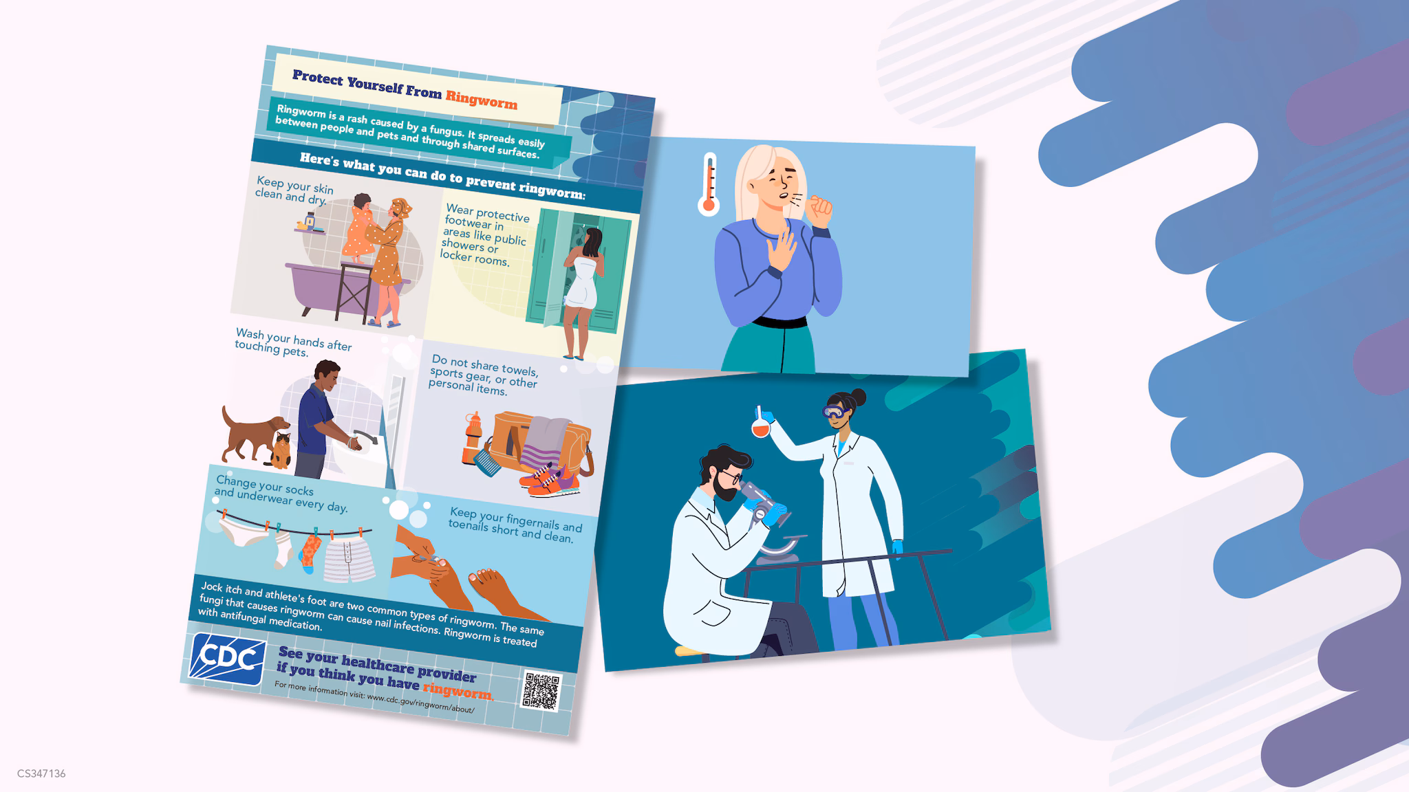 Fact sheets and images of information related to fungal diseases.